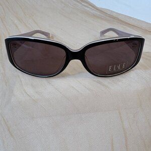 NEW ELLE EL 18874 COLOR-BK BLACK WHITE AUTHENTIC FRAMED SUNGLASSES 57-16